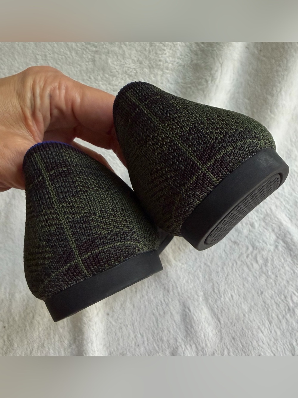 ROTHYS The Point Racer Green Check Plaid Tartan Slip Ons Retired Size 10 EUC - Picture 9 of 14